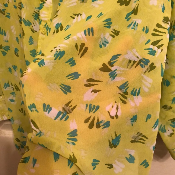 Long sleeve sheer button up Lane Bryant top - Picture 4 of 5